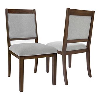 HomePop Open Back Upholstered Wood Frame Dining Chair 2 pc Set