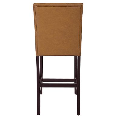 HomePop Upholstered Faux Leather Counter Stool 2-Piece Set