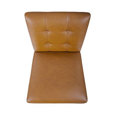 HomePop Upholstered Faux Leather Counter Stool 2-Piece Set