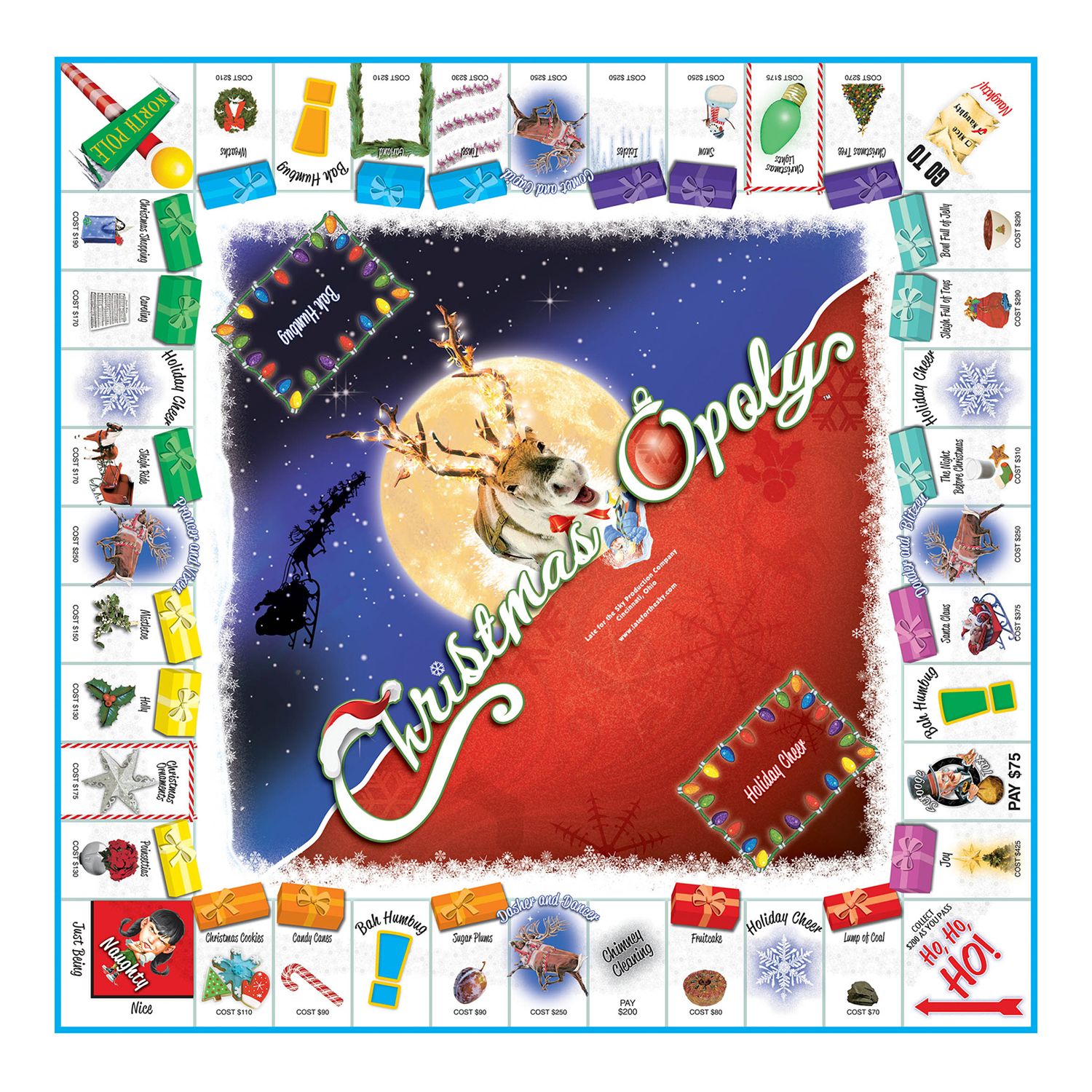 Late For The Sky Christmas-Opoly Board Game