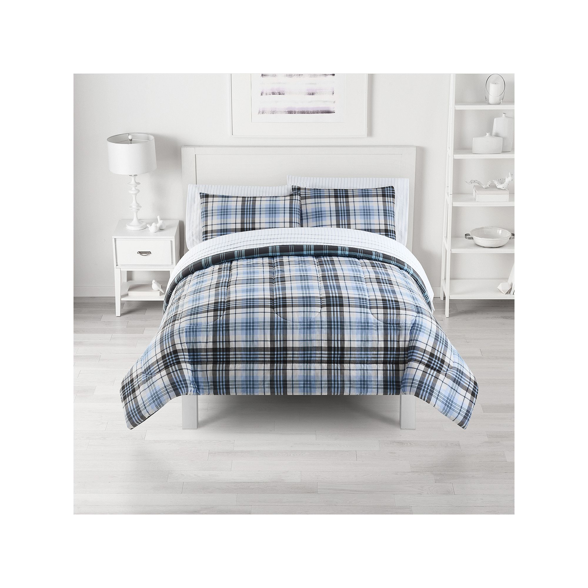 The Big One® French Plaid Comforter Set with Sheets, Blue
