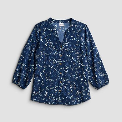 Women's Croft & Barrow® Y-Neck Blouse