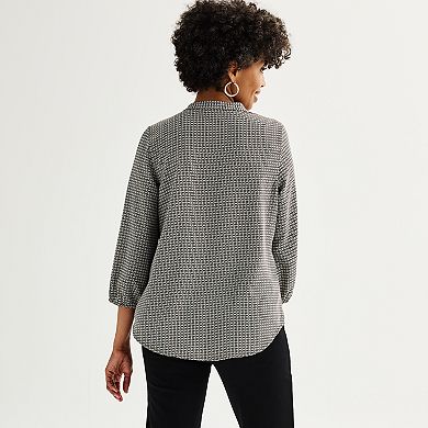 Women's Croft & Barrow® Y-Neck Blouse