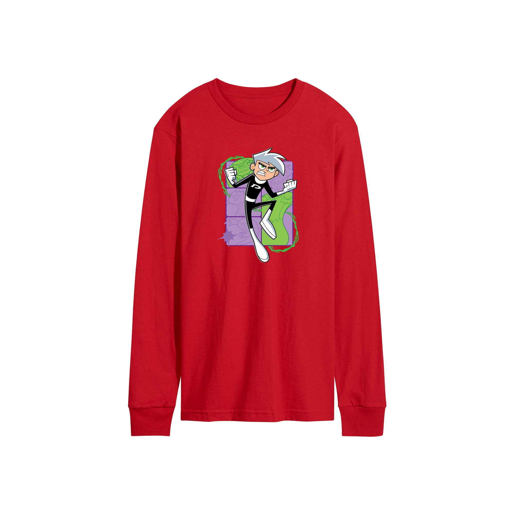 Mens Danny Phantom Jumping Graphic Tee, Size: Small, Red