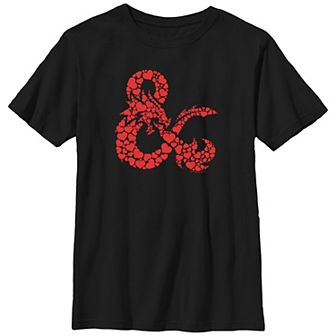 Boys Dungeons & Dragons Heart Filled Emblem Husky Graphic Tee