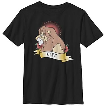 Disney's The Lion King Simba Tattoo Design Boys Husky Graphic Tee