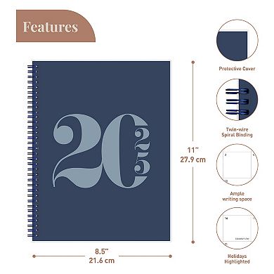 Rileys 2025 Annual Weekly Planner - Typographic Weekly & Monthly Agenda Planner, Flexible Cover