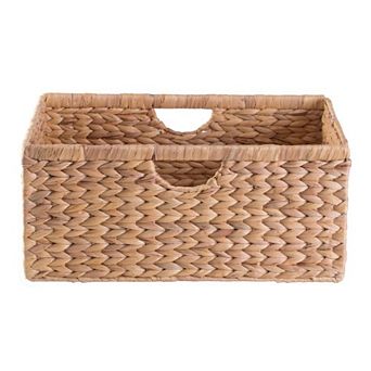 Wickerwise Large Hyacinth Basket - Rustic Handwoven Multipurpose Foldable Storage Organizer