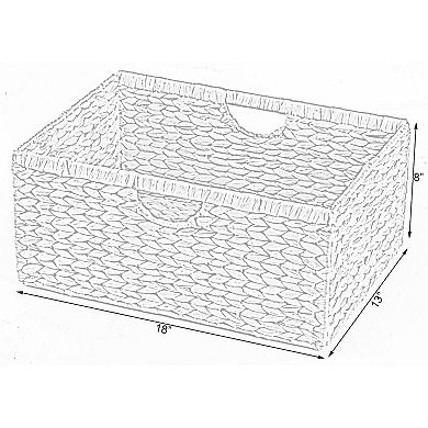 Wickerwise Large Hyacinth Basket - Rustic Handwoven Multipurpose Foldable Storage Organizer