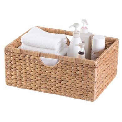 Wickerwise Large Hyacinth Basket - Rustic Handwoven Multipurpose Foldable Storage Organizer