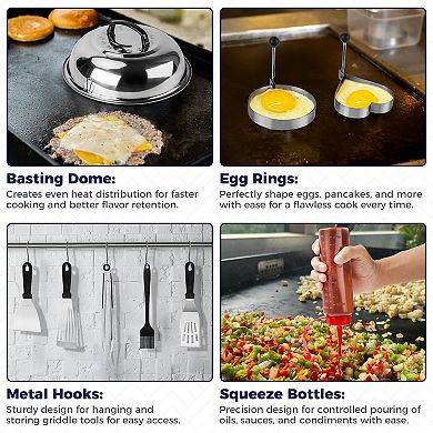 Commercial Chef 36-Piece Griddle Accessories for Blackstone - BBQ Grill Accessories - Flat Top Grill