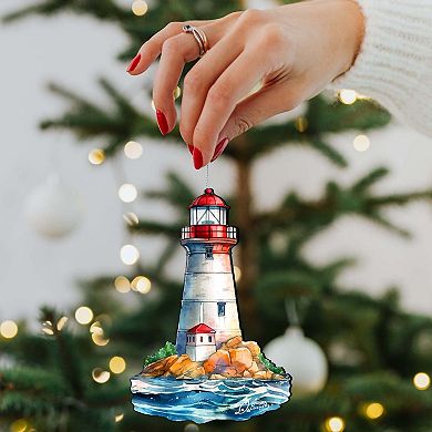 Nautical Christmas Ornaments - Lighthouse Wooden Ornaments By G.debrekht