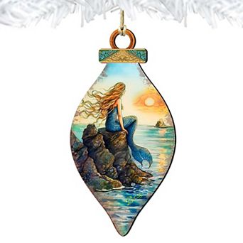 Mermaid Coastal Wooden Ornaments By G. Debrekht