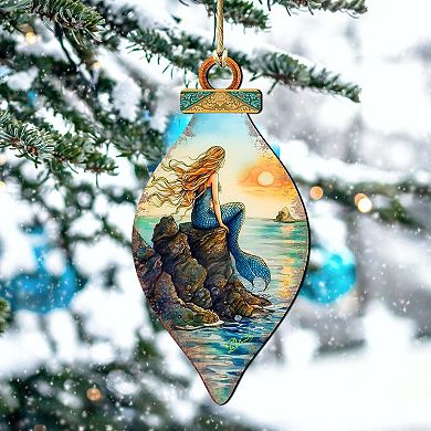 Mermaid Coastal Wooden Ornaments By G. Debrekht