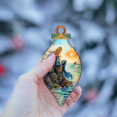Mermaid Coastal Wooden Ornaments By G. Debrekht