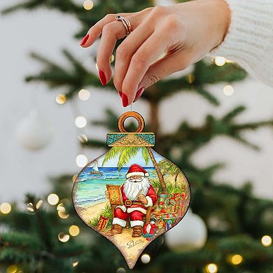 Beach Themed Ornaments - Santa's Artistry Wooden Ornaments By G. Debrekht
