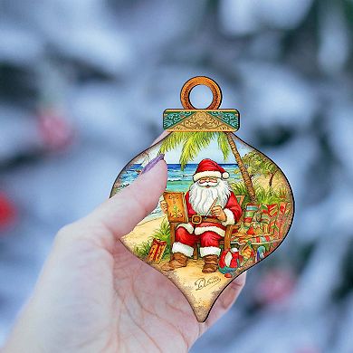 Beach Themed Ornaments - Santa's Artistry Wooden Ornaments By G. Debrekht
