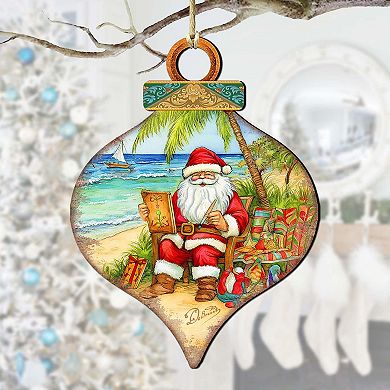 Beach Themed Ornaments - Santa's Artistry Wooden Ornaments By G. Debrekht