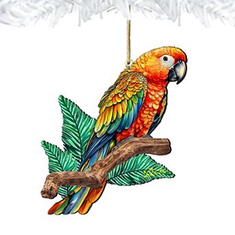 Coastal Decorations - Parrot Wooden Ornaments By G.debrekht