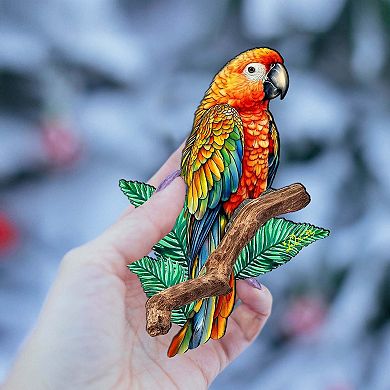 Coastal Decorations - Parrot Wooden Ornaments By G.debrekht