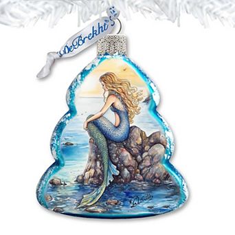 Beach House Decor - Mermaid Keepsake Glass Ornaments By G. Debrekht