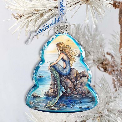 Beach House Decor - Mermaid Keepsake Glass Ornaments By G. Debrekht