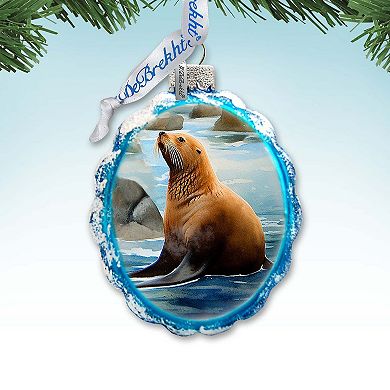 Coastal Decorations - Sea Lion Keepsake Glass Ornaments By G. Debrekht