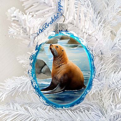 Coastal Decorations - Sea Lion Keepsake Glass Ornaments By G. Debrekht