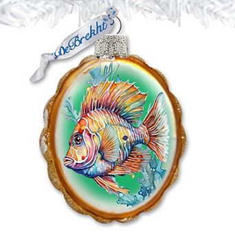 Coastal Decorations - Tropical Fish Keepsake Glass Ornaments By G. Debrekht