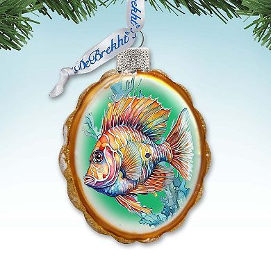 Coastal Decorations - Tropical Fish Keepsake Glass Ornaments By G. Debrekht