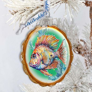 Coastal Decorations - Tropical Fish Keepsake Glass Ornaments By G. Debrekht