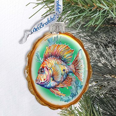 Coastal Decorations - Tropical Fish Keepsake Glass Ornaments By G. Debrekht