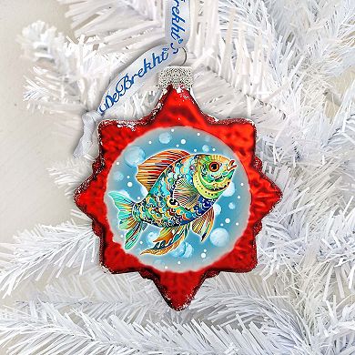 Coastal Decorations - Colorful Fish Keepsake Glass Ornaments By G. Debrekht