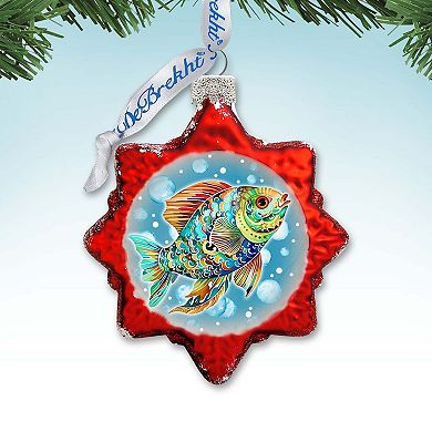 Coastal Decorations - Colorful Fish Keepsake Glass Ornaments By G. Debrekht