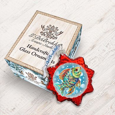 Coastal Decorations - Colorful Fish Keepsake Glass Ornaments By G. Debrekht