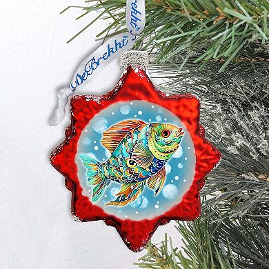 Coastal Decorations - Colorful Fish Keepsake Glass Ornaments By G. Debrekht