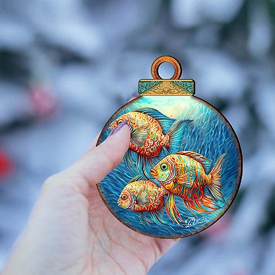 Beach Themed Ornaments - Rainbow Fish Wooden Ornaments By G.debrekht