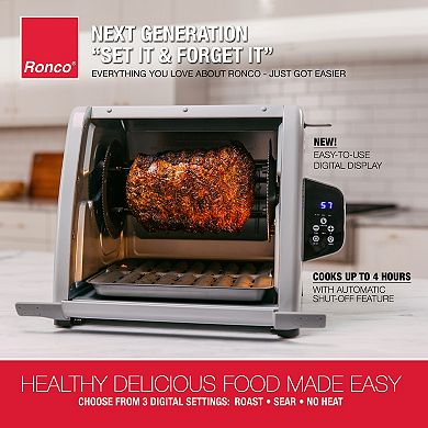 Ronco 6000 Platinum Series Rotisserie Oven, 3 Cooking Functions, Digital Display, Includes Rotisseri