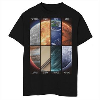 Boys 8-20 The Solar System's Planets Crewneck Graphic Tee