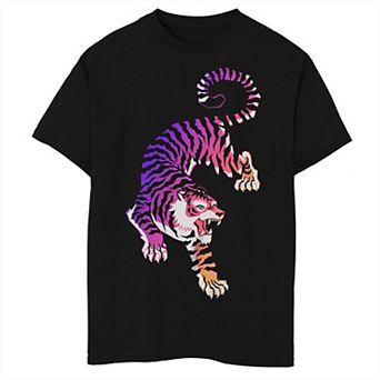 Boys 6-20 Neon Gradient Bengal Tiger Crewneck Graphic Tee