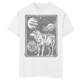 Boys 6-20 Wood Block Space Wolf Crewneck Graphic Tee