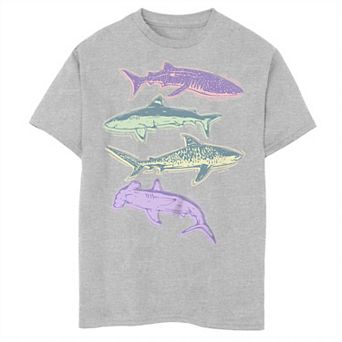 Boys 6-20 Colorful Sharks Crewneck Graphic Tee