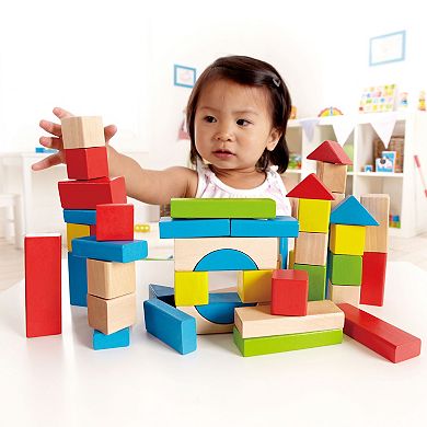 Hape 50 Stacking Wooden Blocks Educational Toy