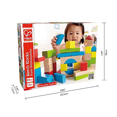Hape 50 Stacking Wooden Blocks Educational Toy