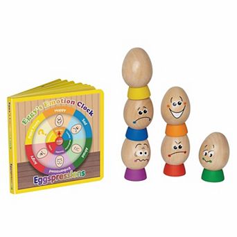 Hape Eggspressions 13 pc Wooden Learning Toy with Illustrative Book