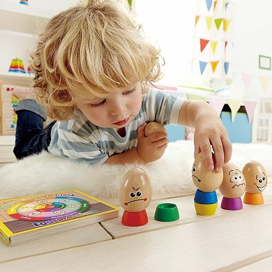 Hape Eggspressions 13-Piece Wooden Learning Toy with Illustrative Book