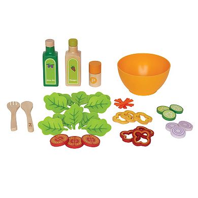 Hape Kitchen 36-Piece Wooden Garden Salad Playset 