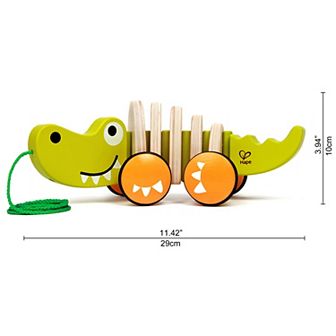 Hape Walk-A-Long Croc Green Wooden Toddler Pull Along Toy