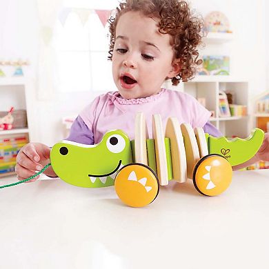 Hape Walk-A-Long Croc Green Wooden Toddler Pull Along Toy