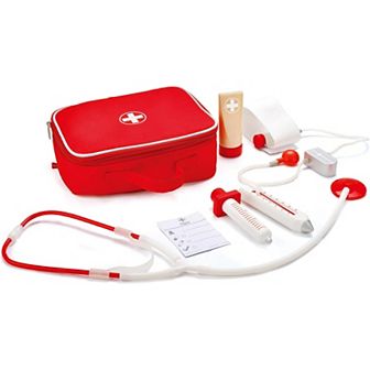 Hape 7 pc Doctor on Call Wooden Accessories Playset